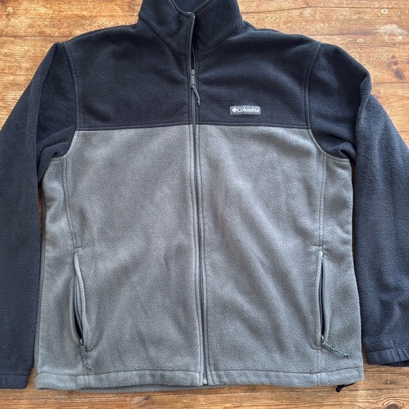 Columbia Fleece Full Zipper Long Sleeve Cozy Warm Jacket Black/Gray Men’s XL EUC - Picture 2 of 11